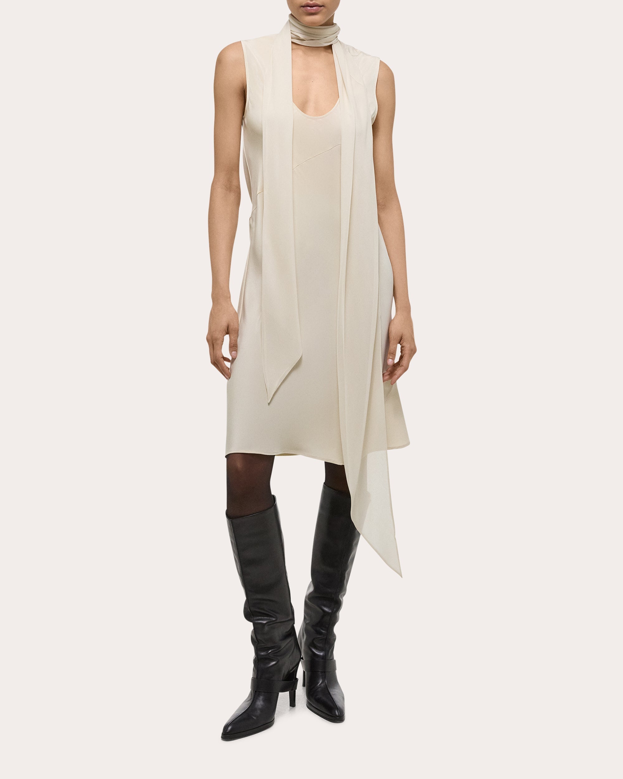 Sleeveless Scarf Dress