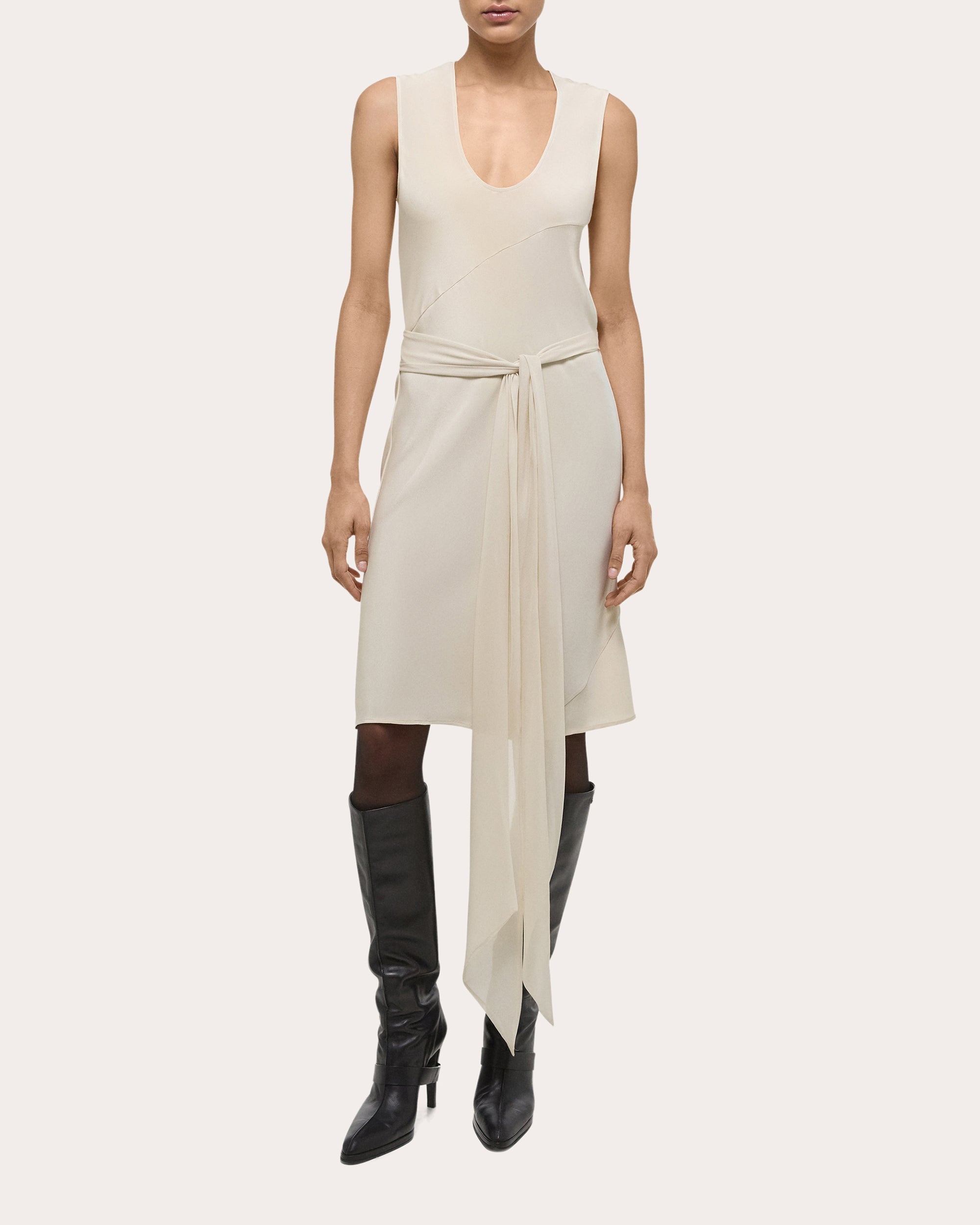 Sleeveless Scarf Dress