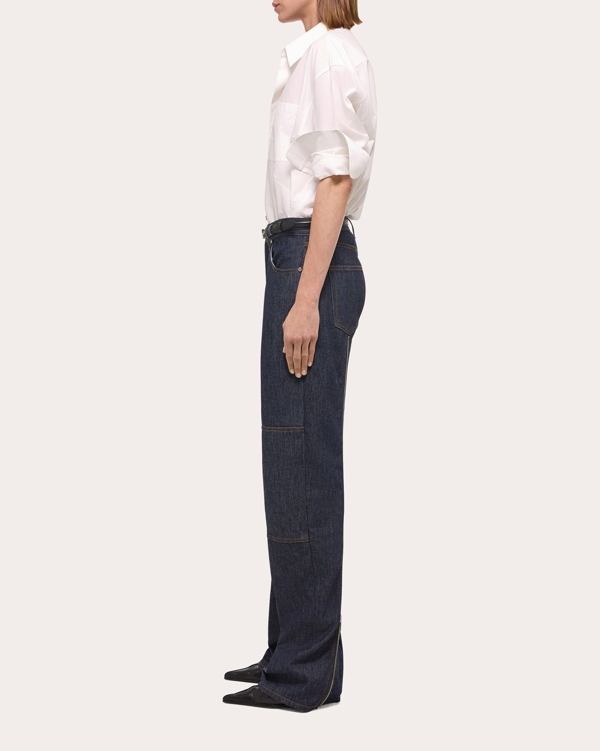 Zipper-Detail Carpenter Jeans
