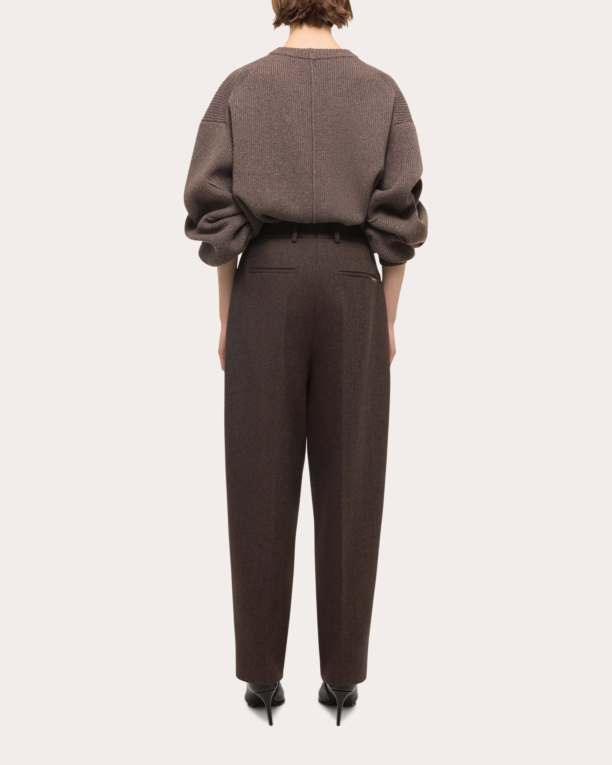 Pleated Wool-Twill Pants