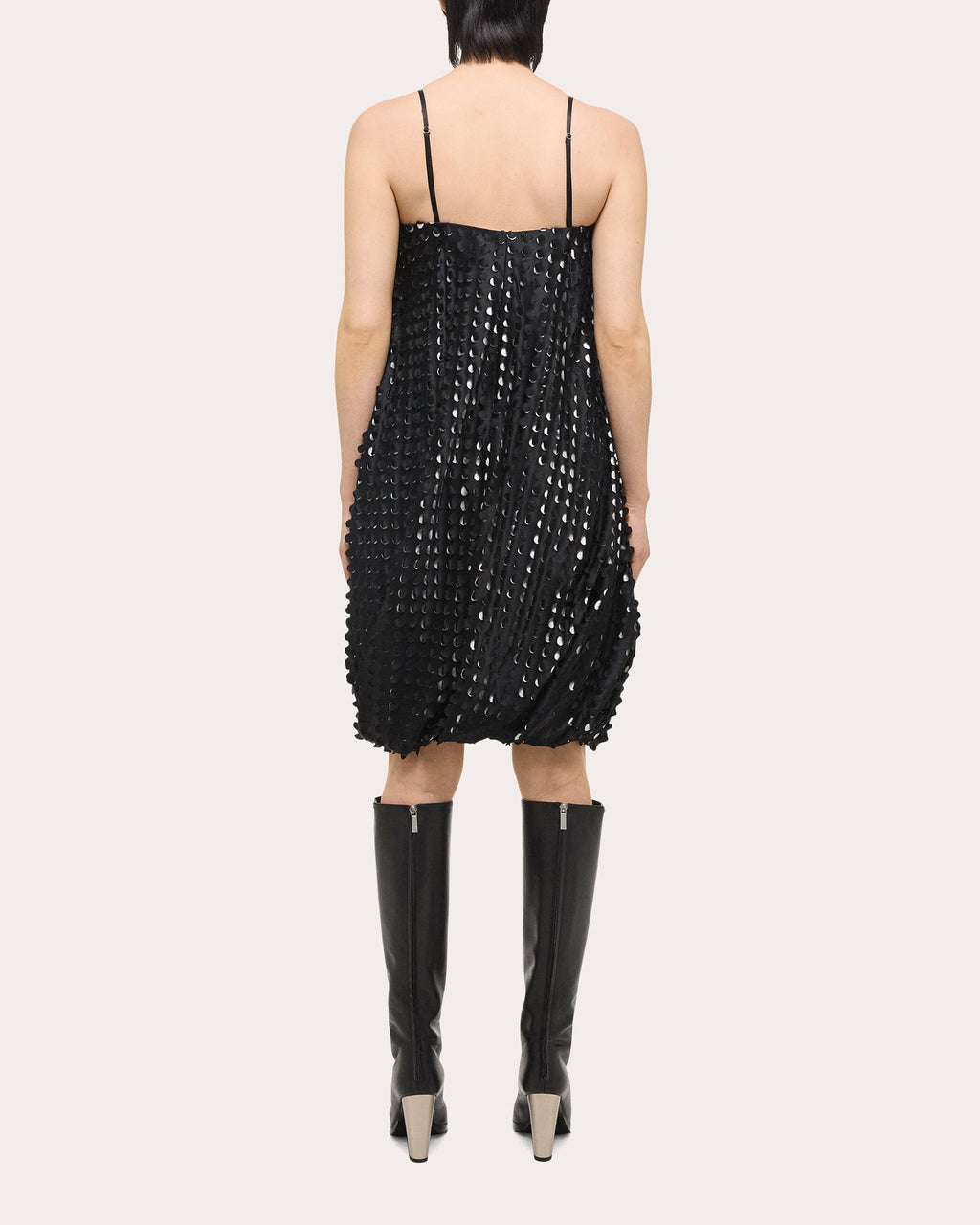 Laser-Cut Satin Bubble Dress