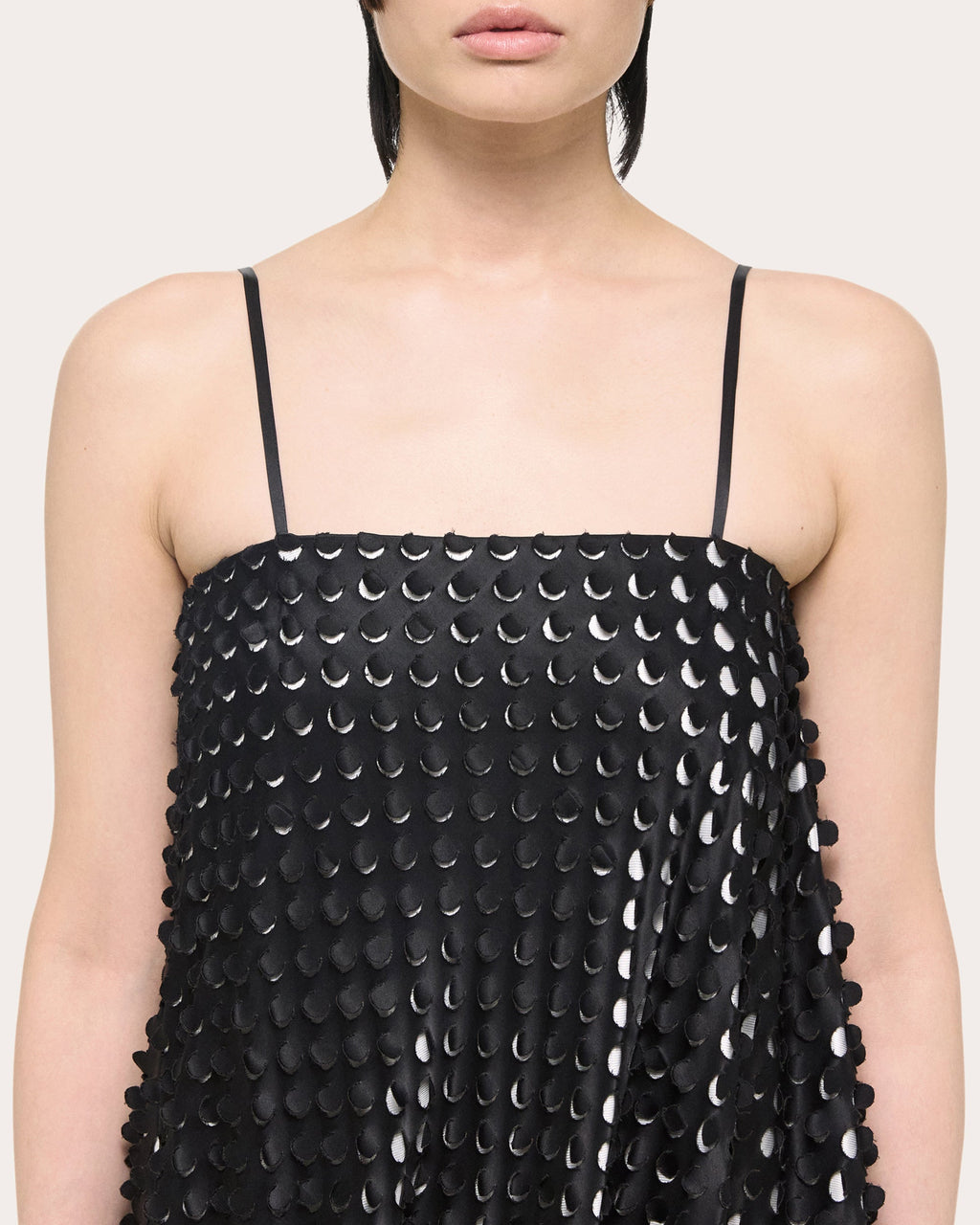 Laser-Cut Satin Bubble Dress
