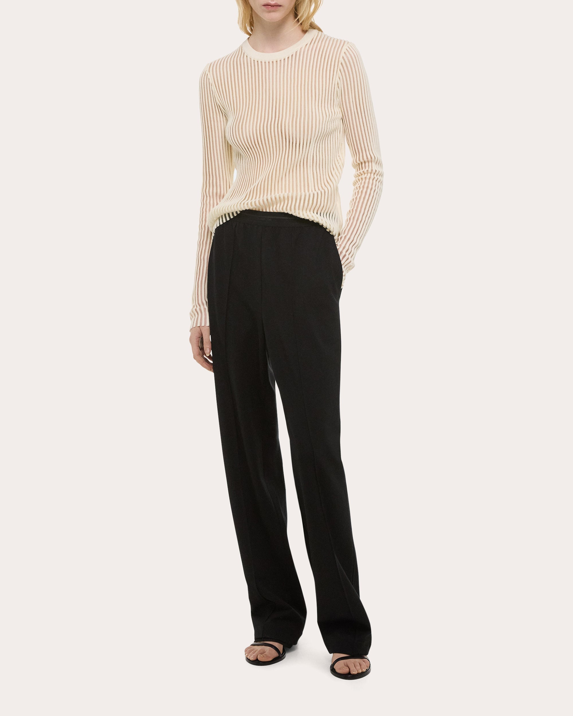Straight-Leg Ponte Knit Car Pants