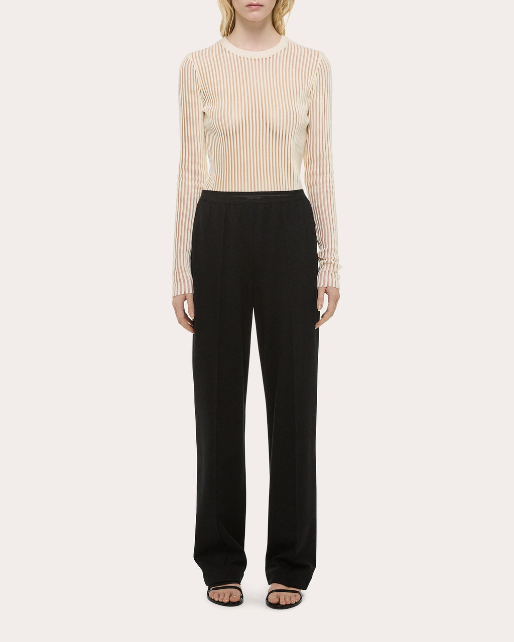 Straight-Leg Ponte Knit Car Pants