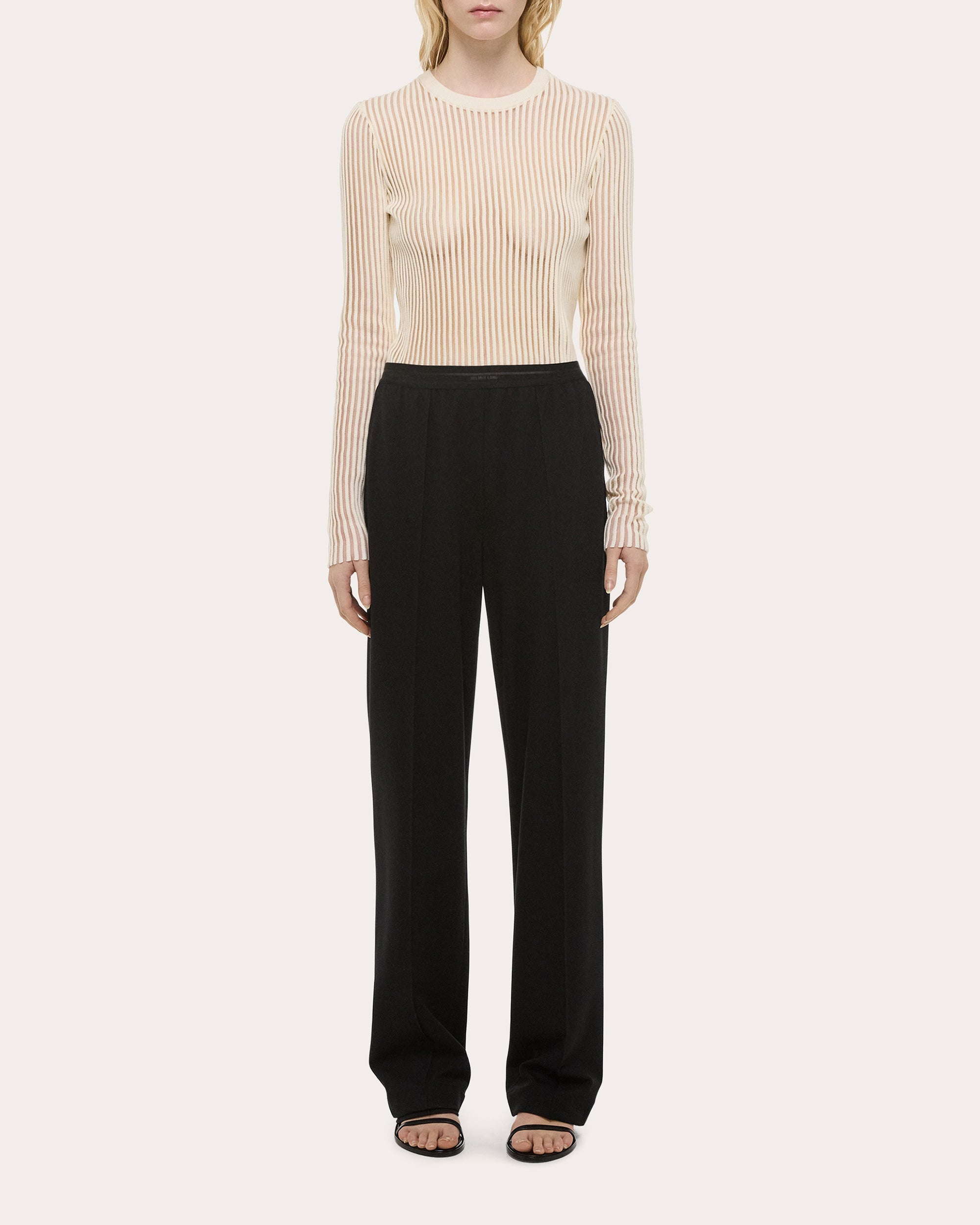 Straight-Leg Ponte Knit Car Pants