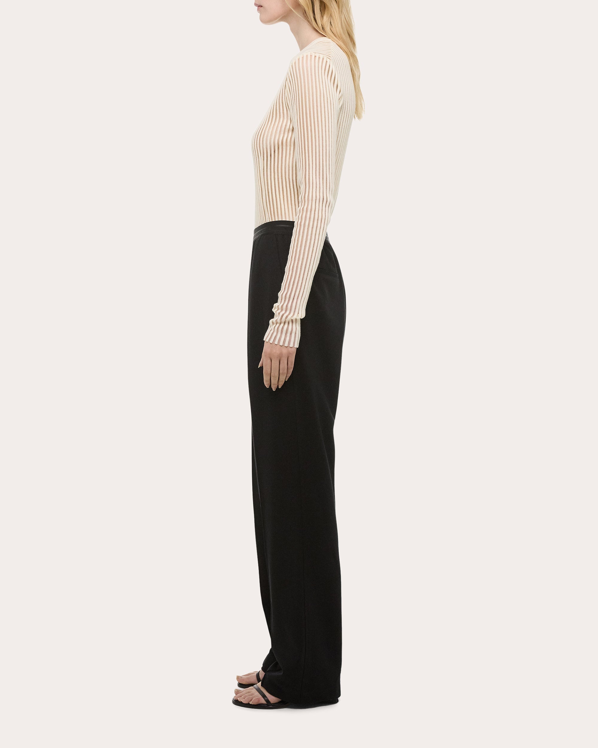 Straight-Leg Ponte Knit Car Pants