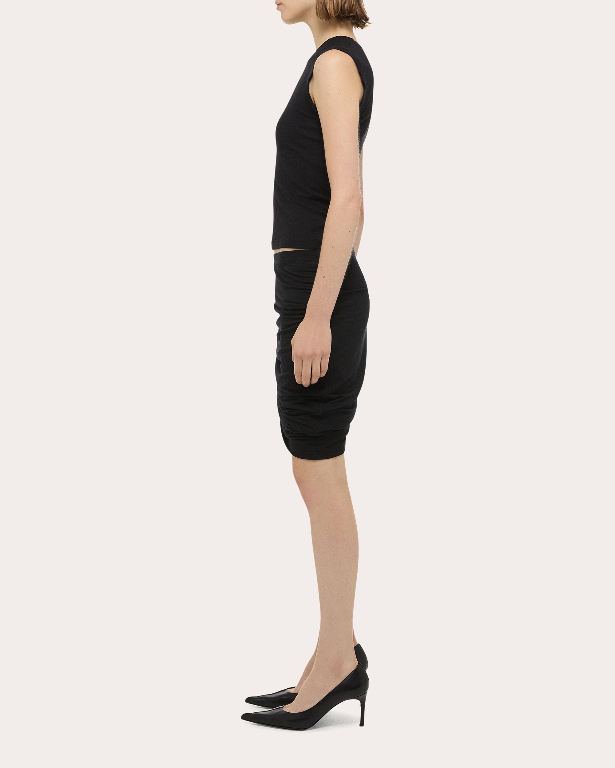 Wind Convertible Ruched Jersey Skirt