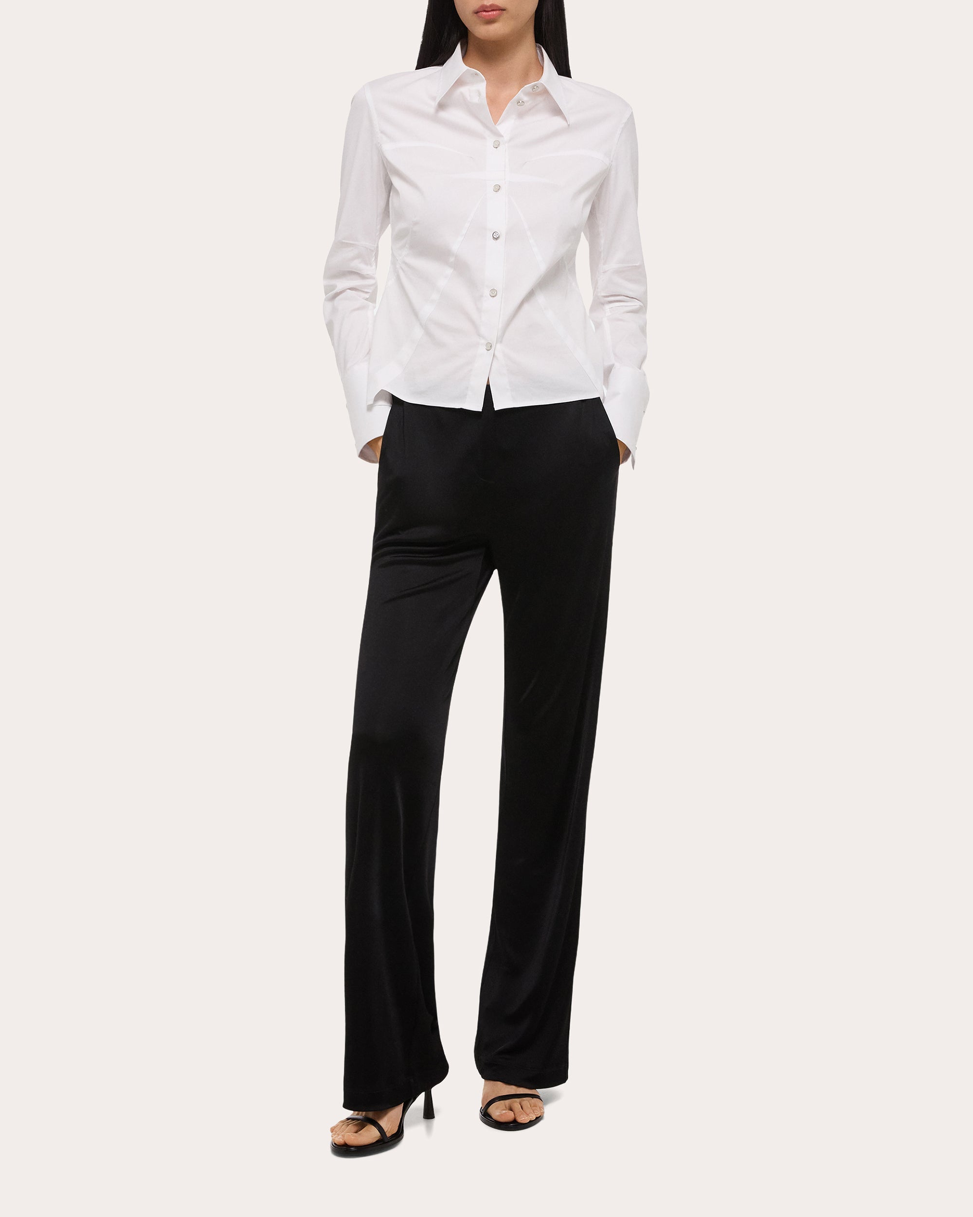 Asymmetric Stretch-Poplin Shirt