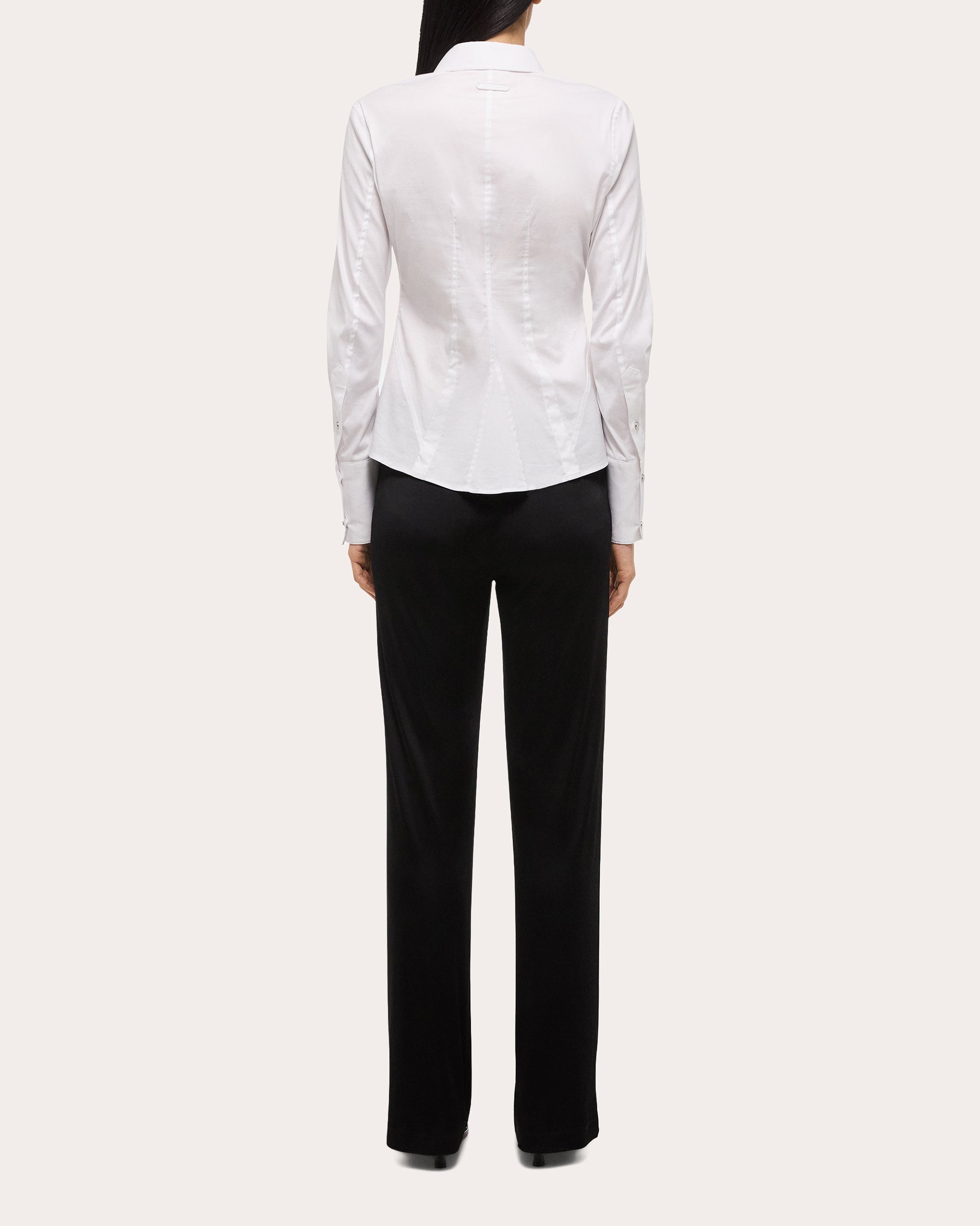 Asymmetric Stretch-Poplin Shirt