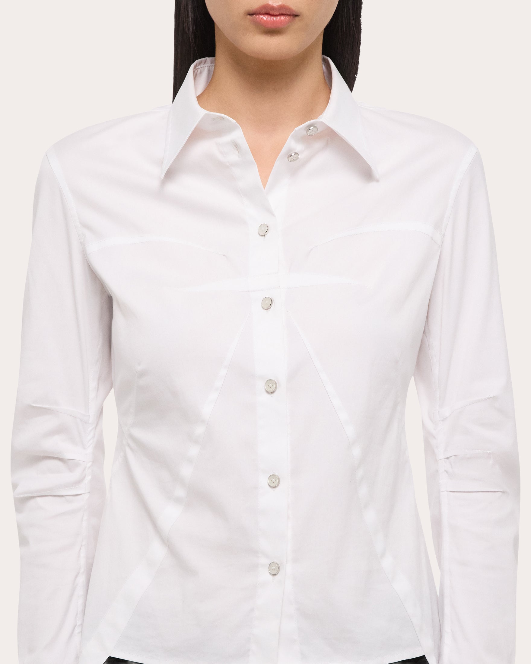 Asymmetric Stretch-Poplin Shirt