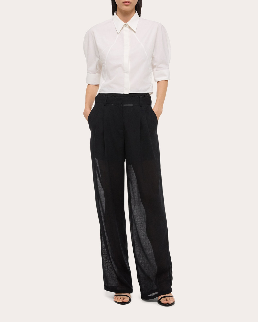 Cropped Cotton-Poplin Shirt