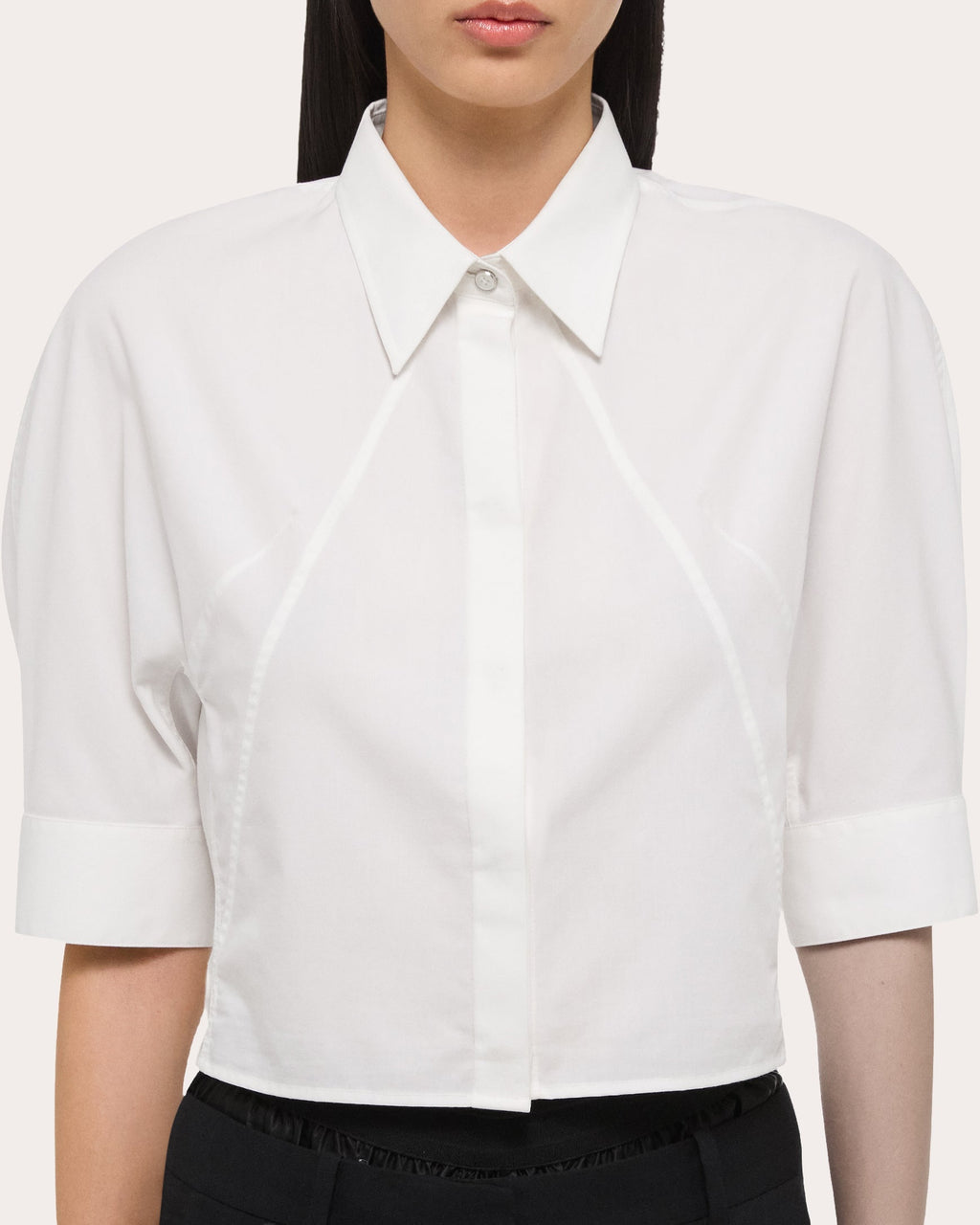 Cropped Cotton-Poplin Shirt