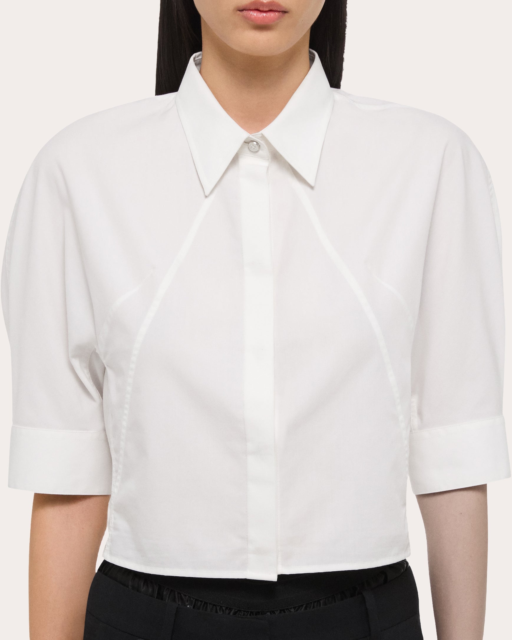 Cropped Cotton-Poplin Shirt