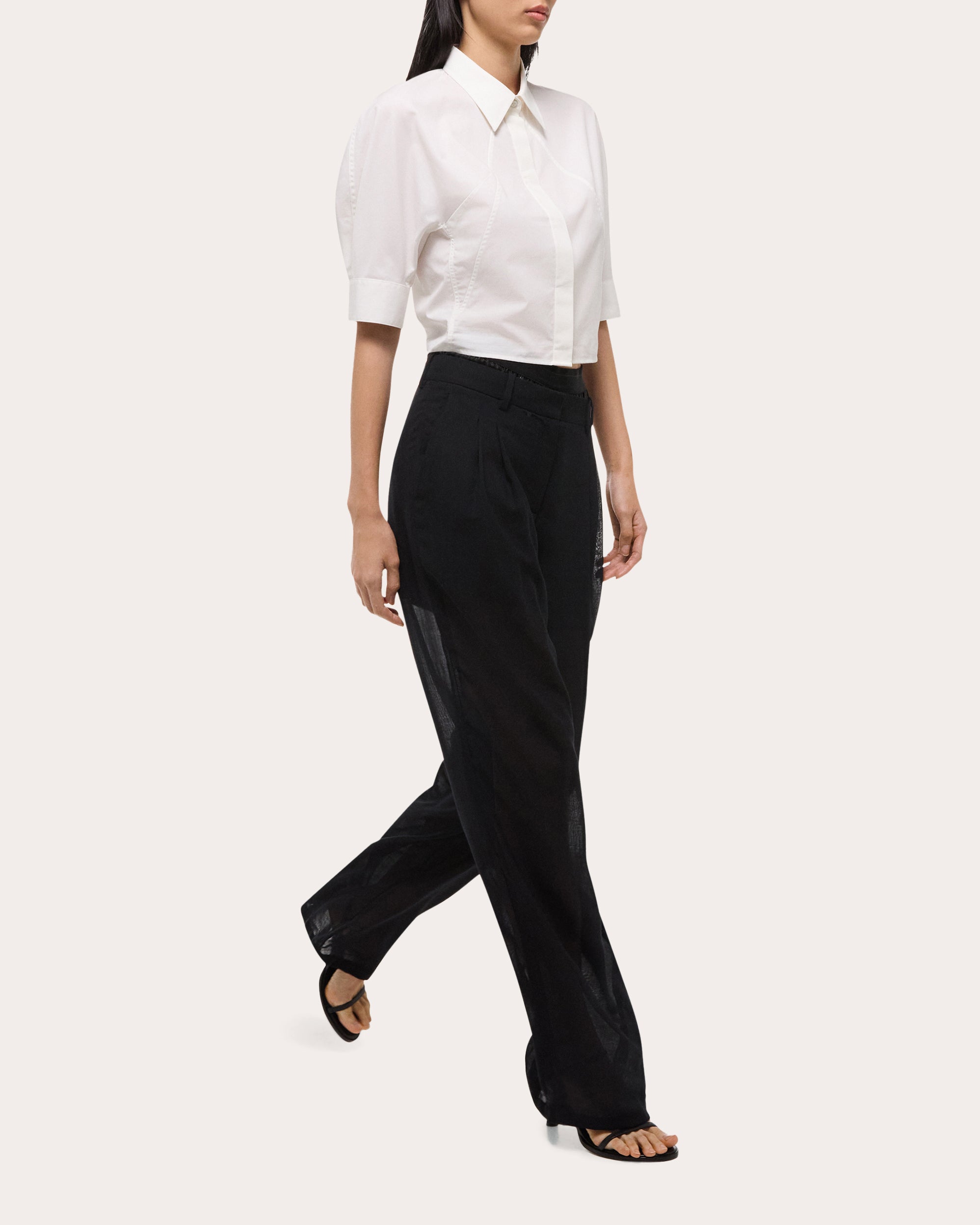 Cropped Cotton-Poplin Shirt