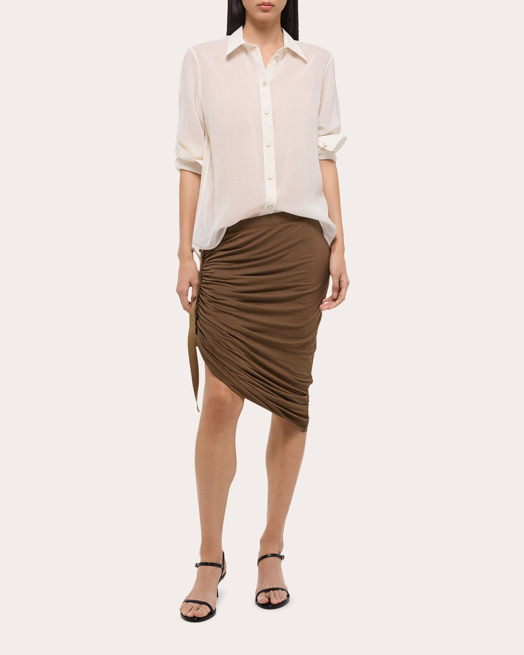 Wool-Blend Chiffon Shirt