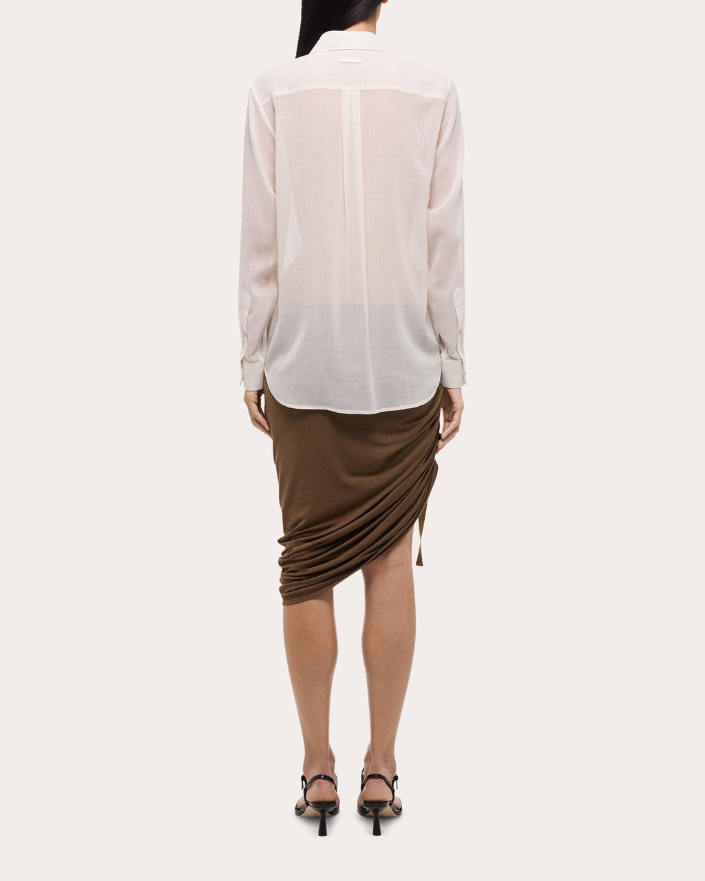 Wool-Blend Chiffon Shirt