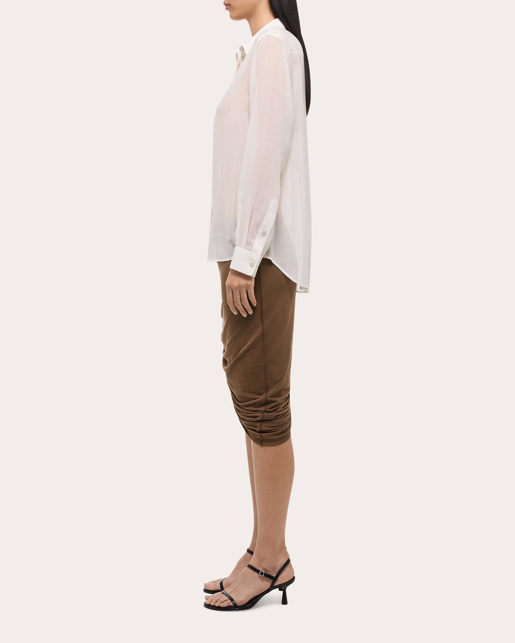 Wool-Blend Chiffon Shirt