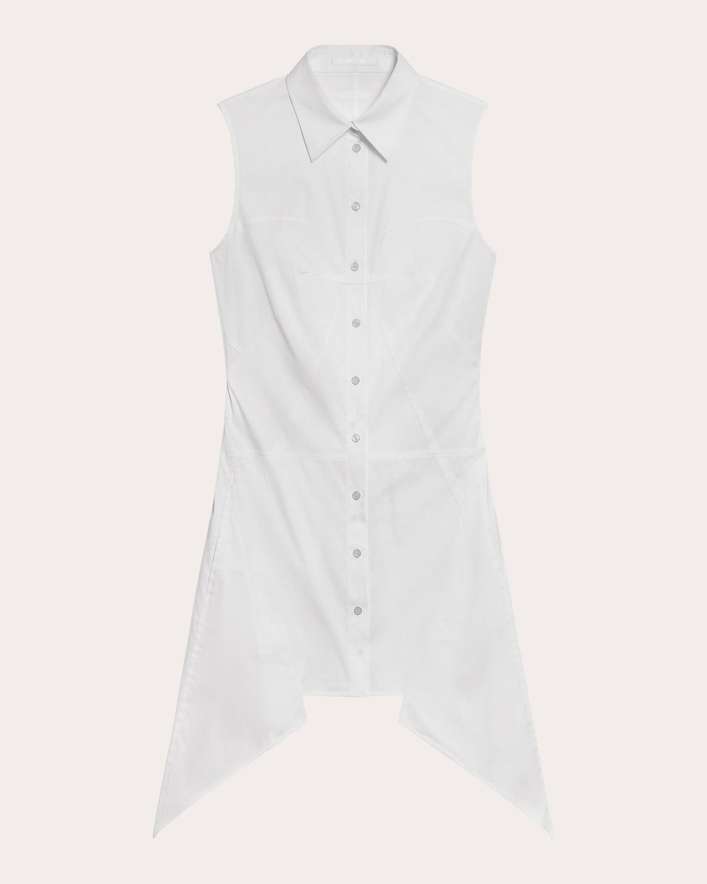 Asymmetric Paneled Stretch-Poplin Shirt Dress