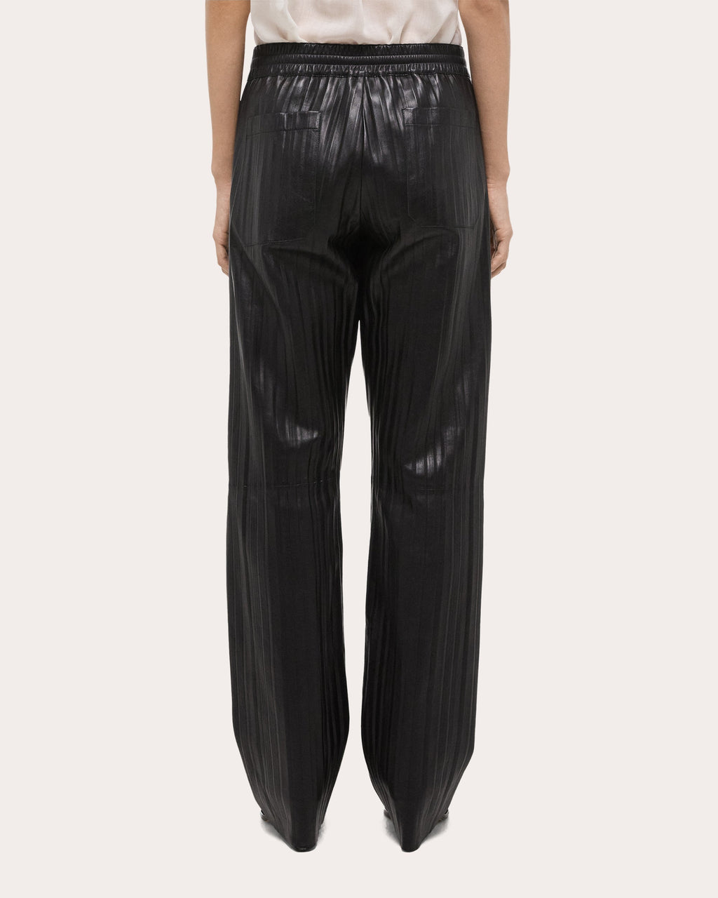 Pleated Leather Pants