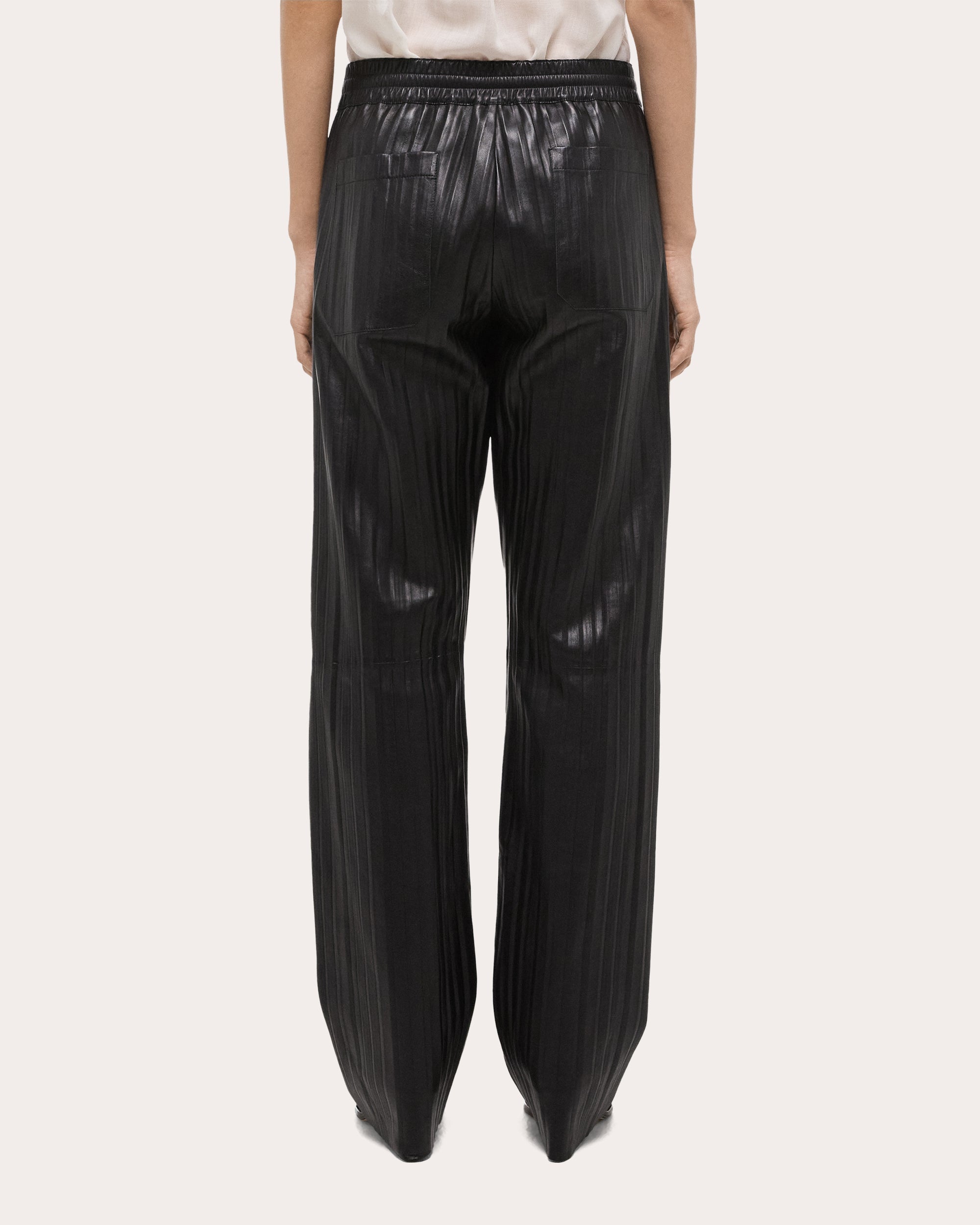 Pleated Leather Pants