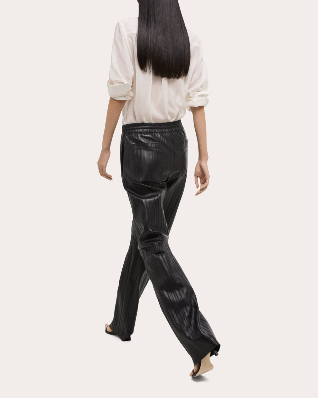 Pleated Leather Pants