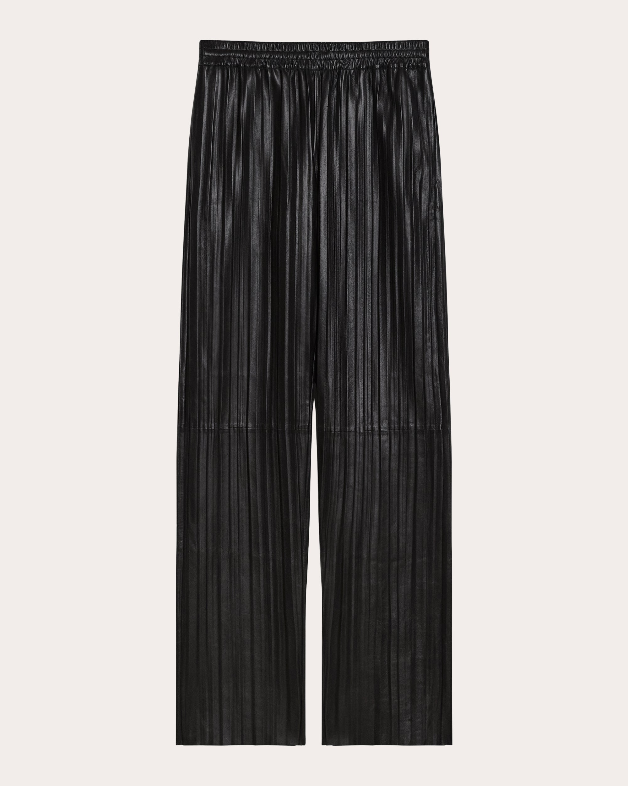 Pleated Leather Pants