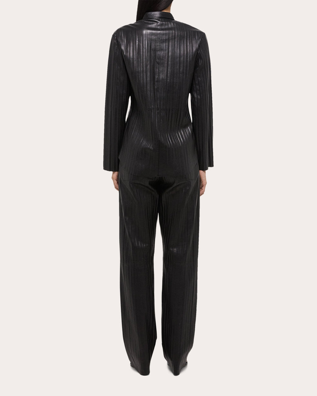 Pleated Leather Shirt