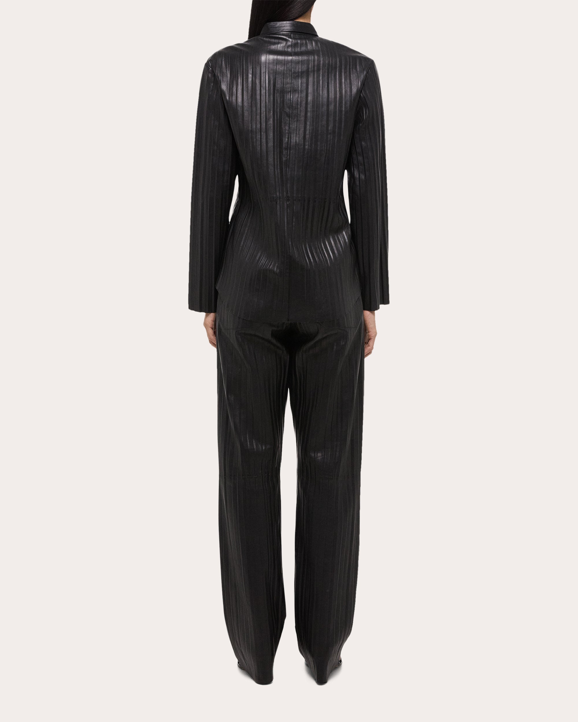 Pleated Leather Shirt