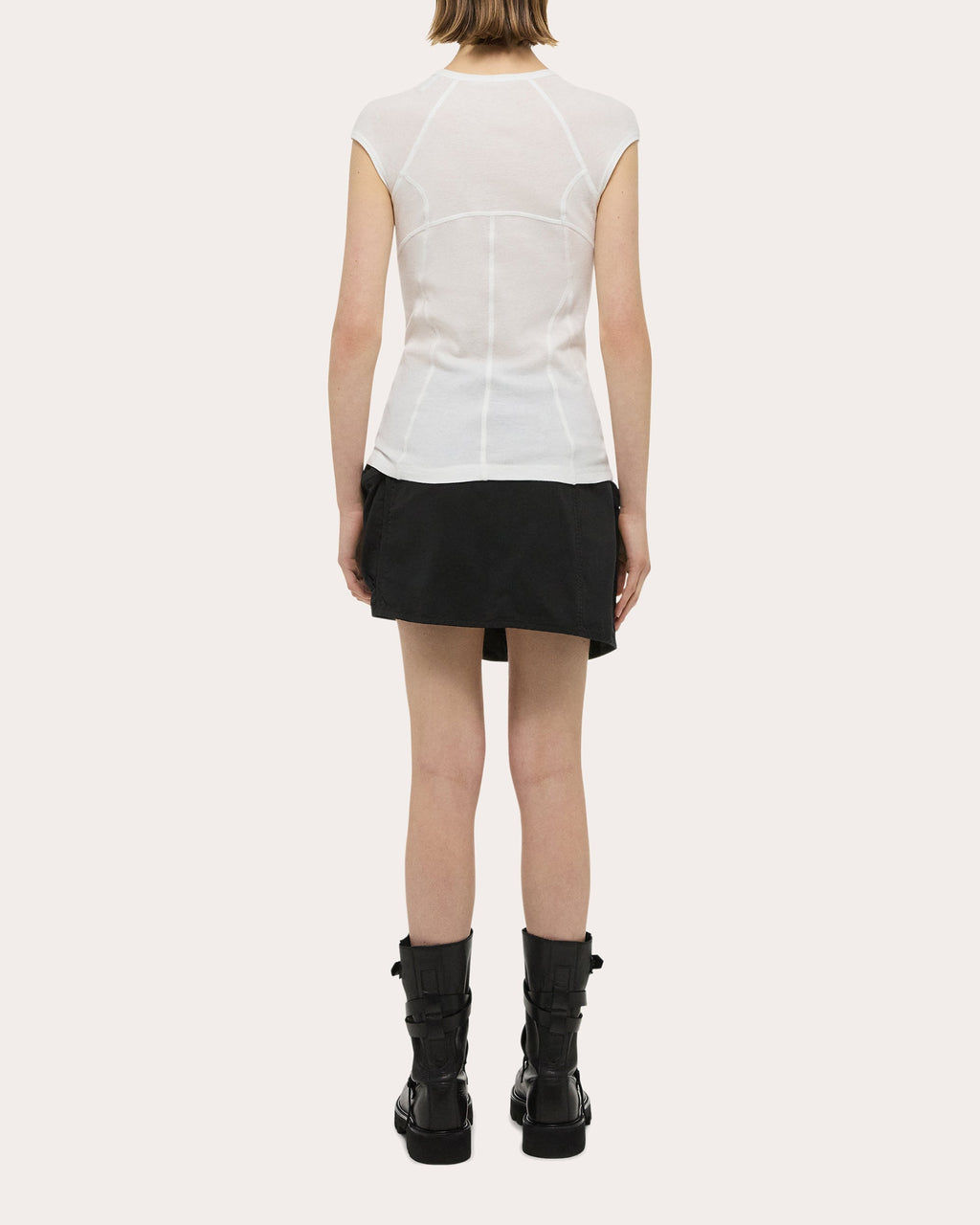 Paneled Ribbed Modal and Cotton-Blend Top