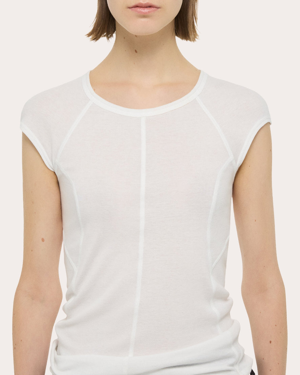 Paneled Ribbed Modal and Cotton-Blend Top
