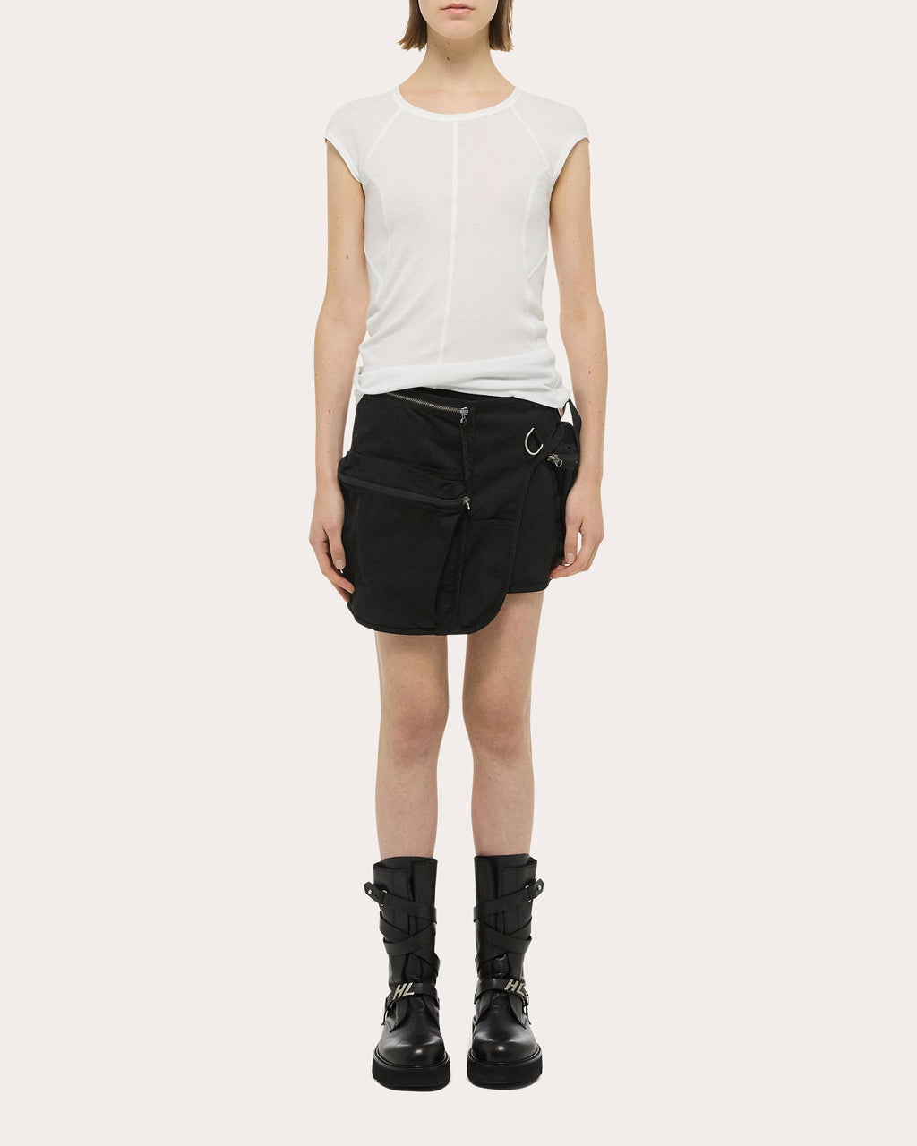 Paneled Ribbed Modal and Cotton-Blend Top