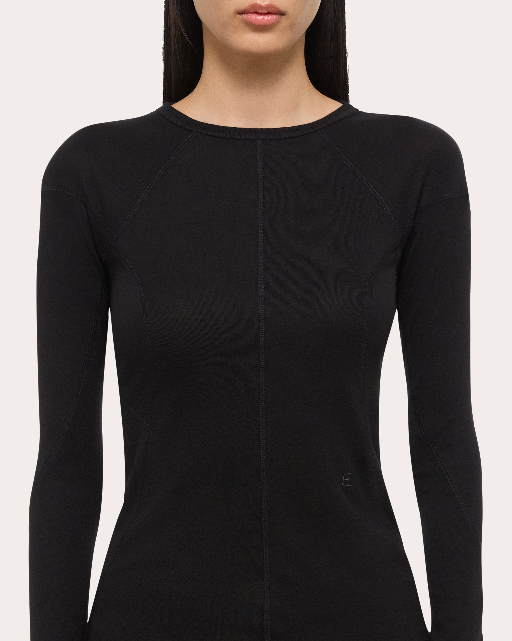 Paneled Ribbed Modal and Cotton-Blend Top