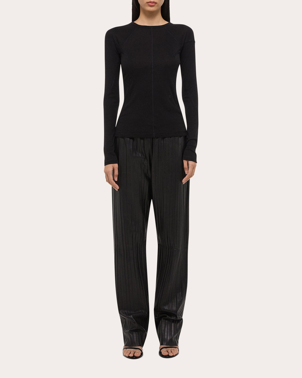 Paneled Ribbed Modal and Cotton-Blend Top