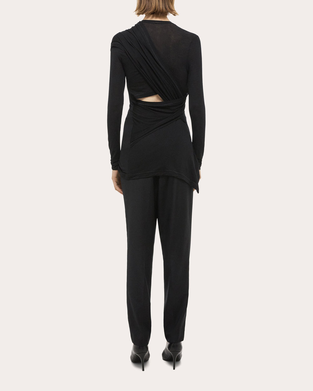 Protection Asymmetric Draped Jersey Top