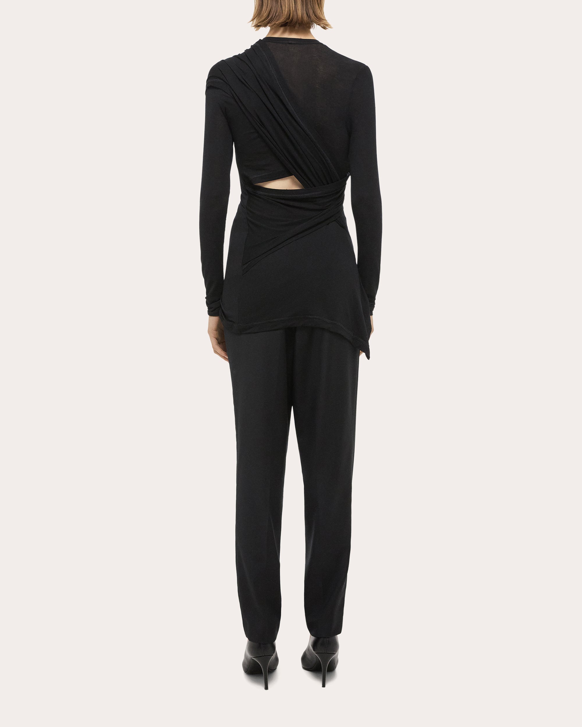 Protection Asymmetric Draped Jersey Top