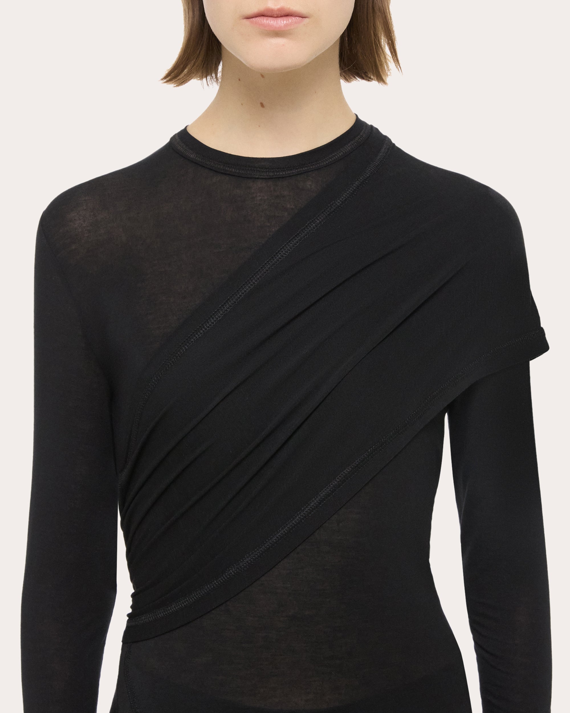 Protection Asymmetric Draped Jersey Top