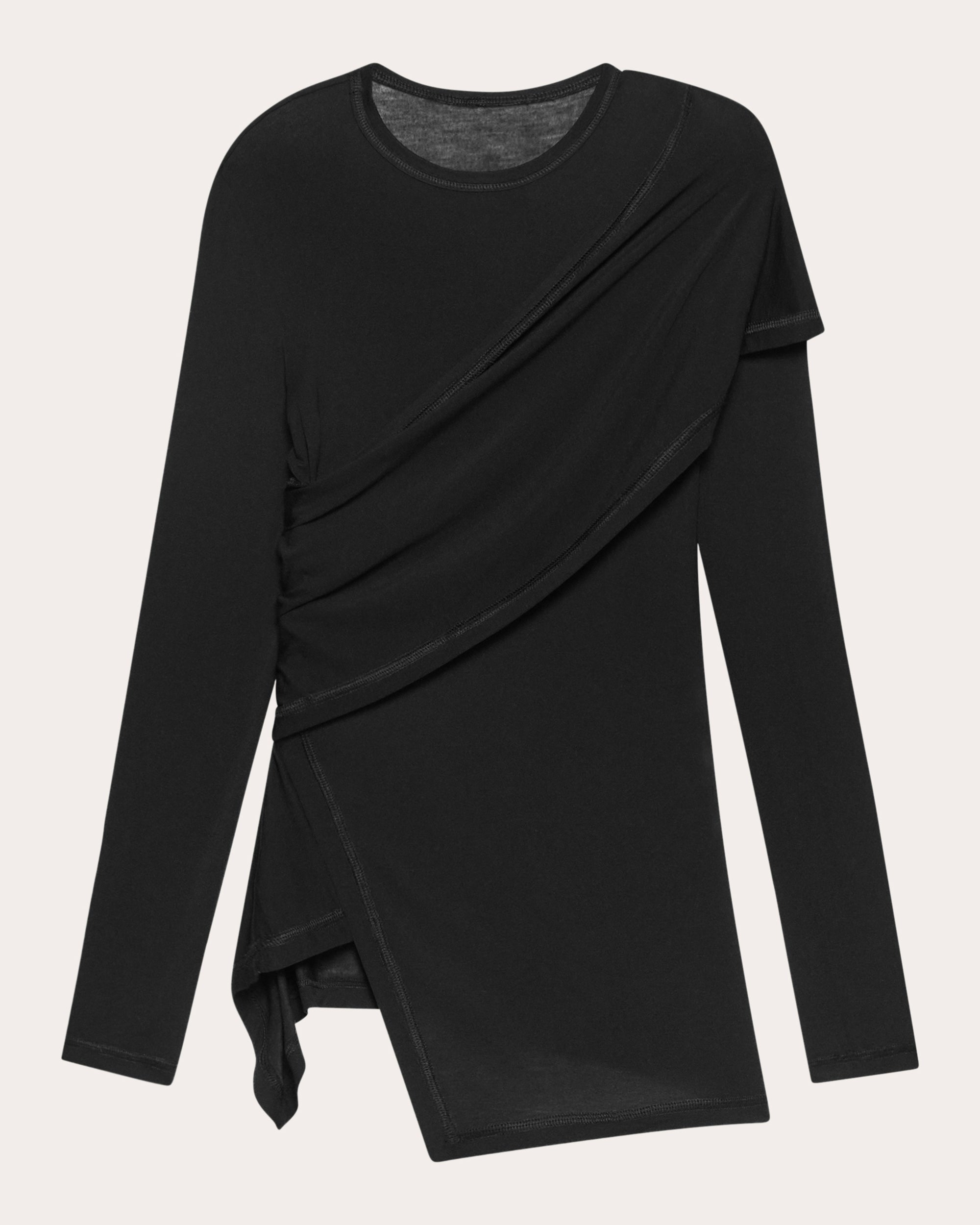 Protection Asymmetric Draped Jersey Top