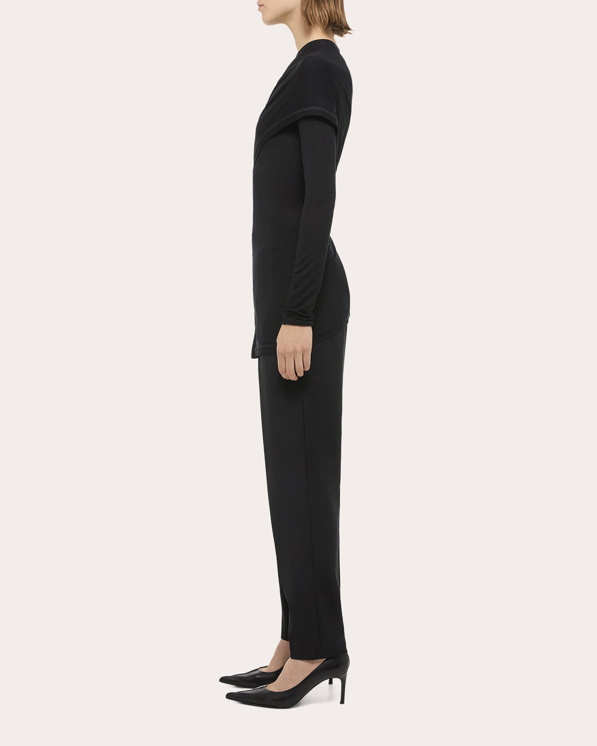 Protection Asymmetric Draped Jersey Top