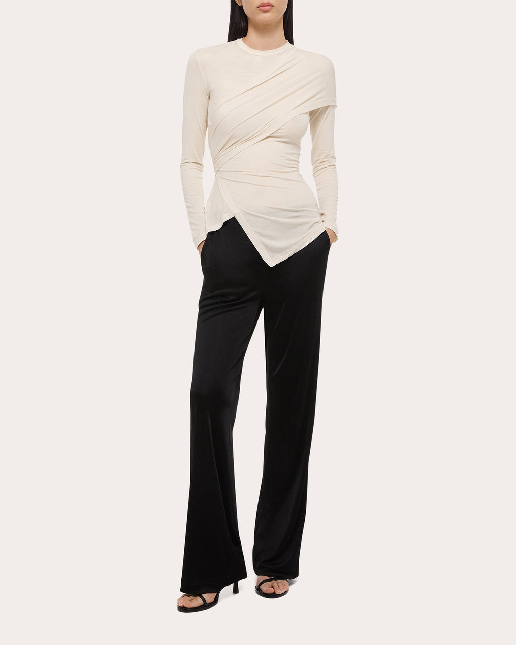 Protection Asymmetric Draped Jersey Top