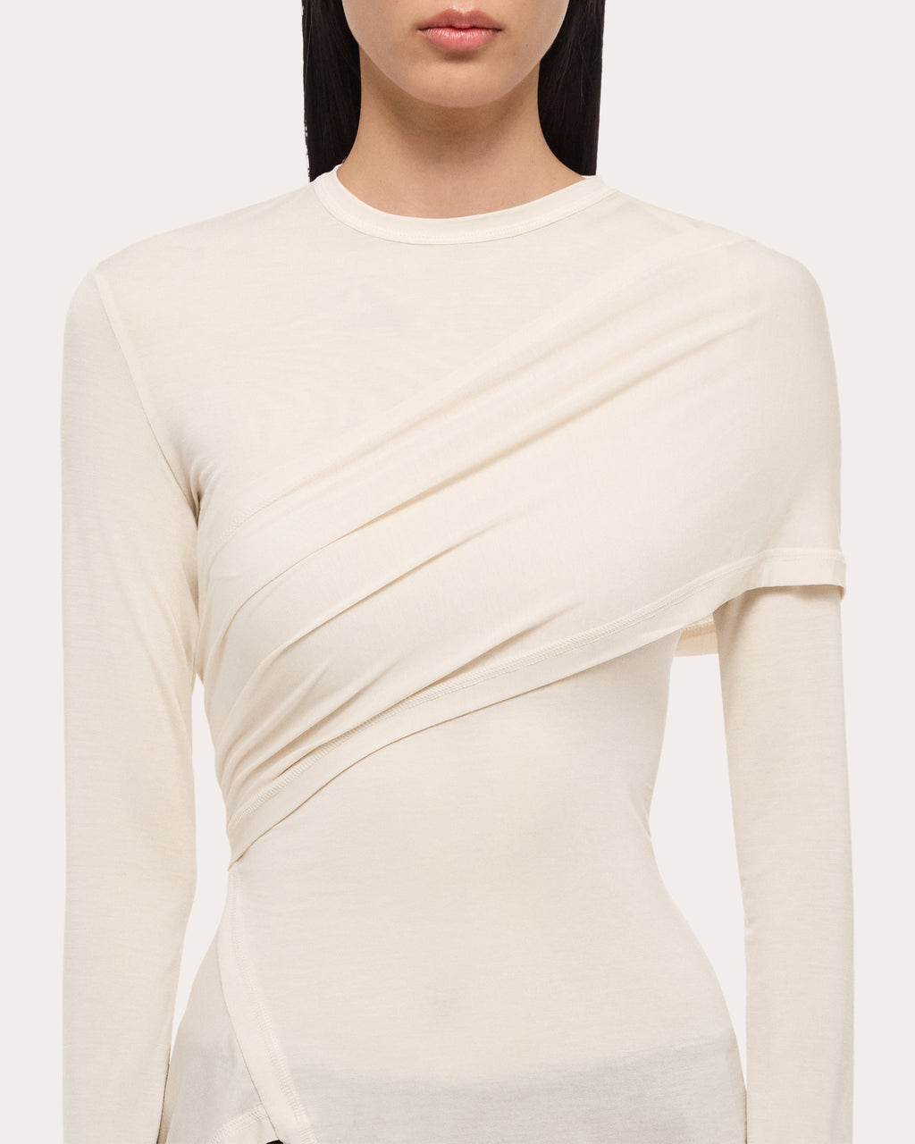 Protection Asymmetric Draped Jersey Top