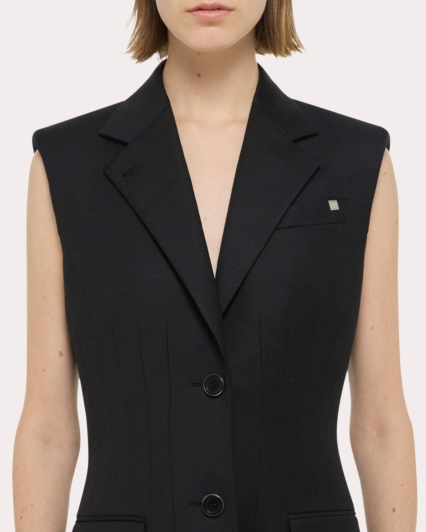 Sculpted Wool-Twill Blazer Mini Dress