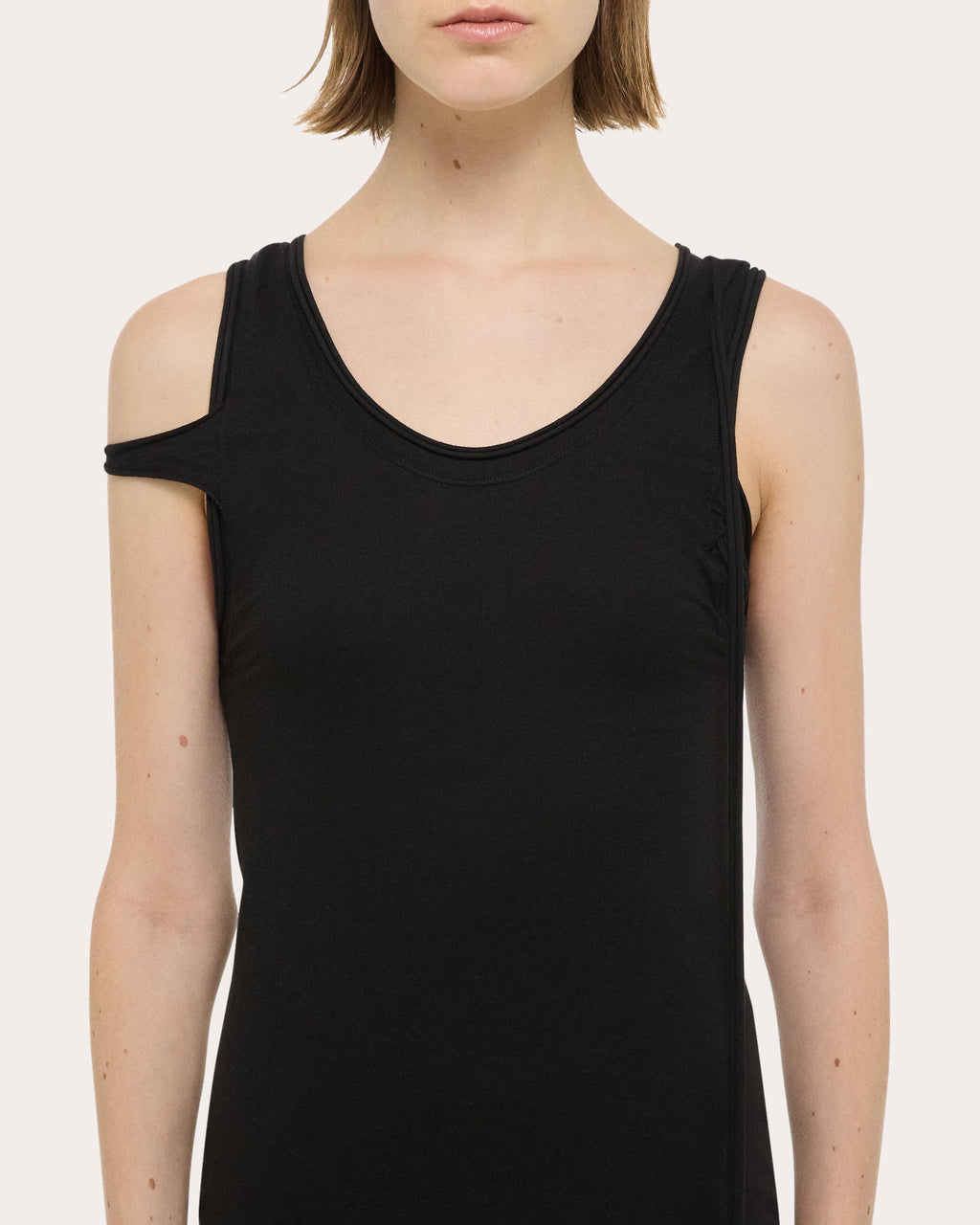 Layered Stretch Cotton Mini Dress