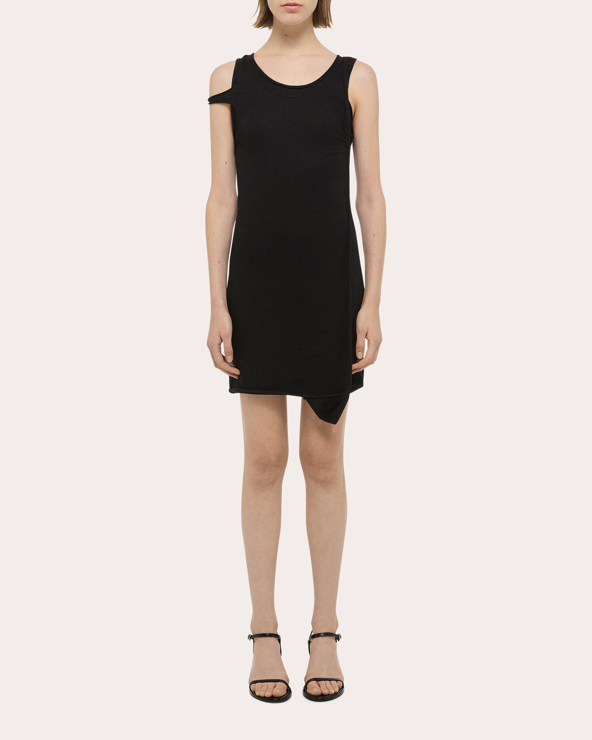 Layered Stretch Cotton Mini Dress