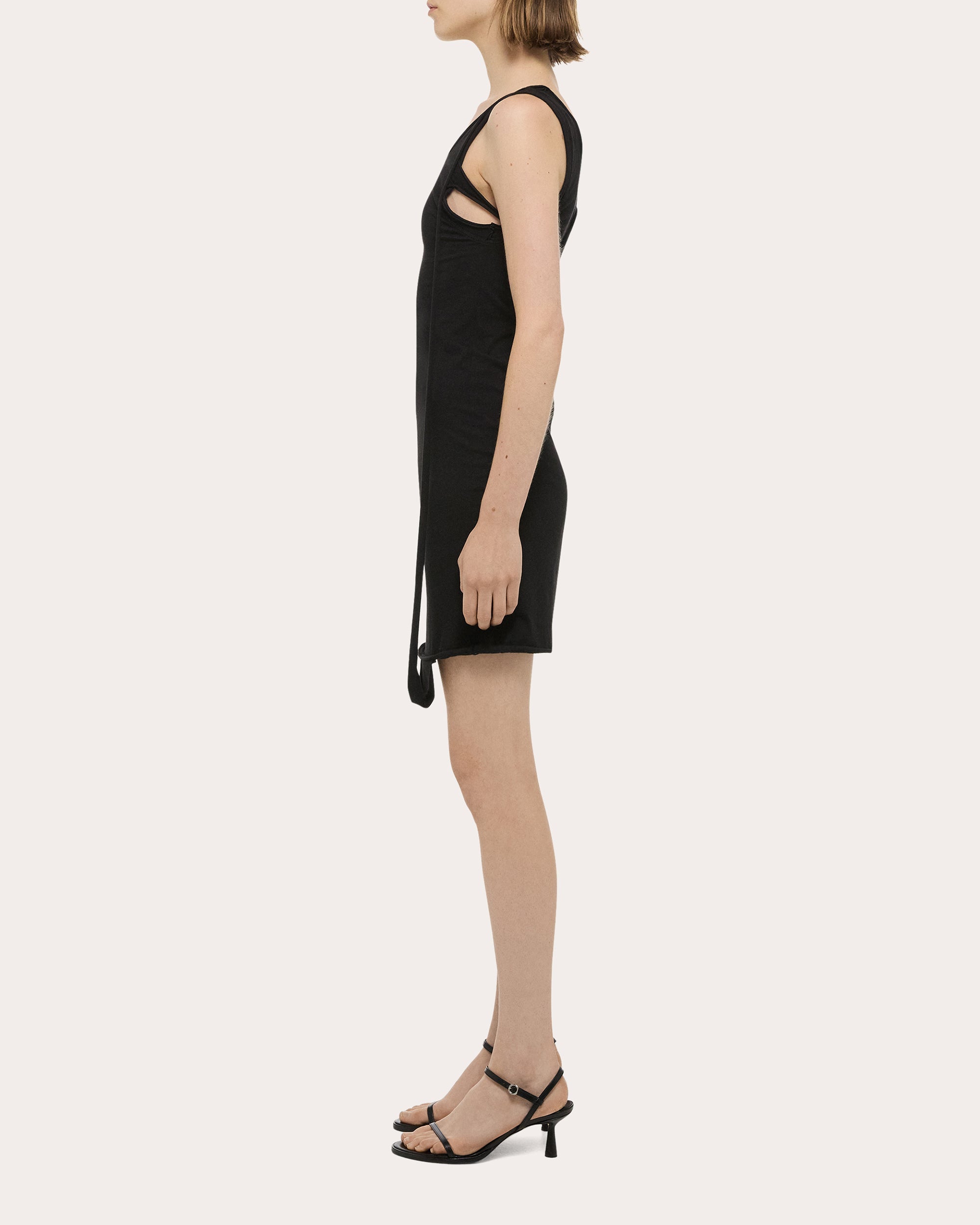 Layered Stretch Cotton Mini Dress
