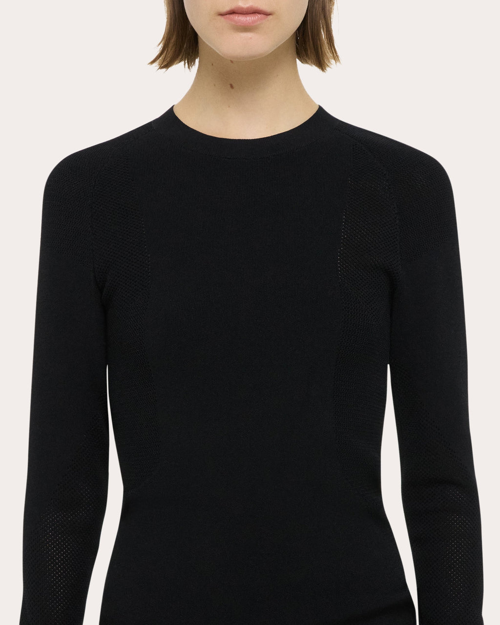 Mesh-Paneled Knit Top