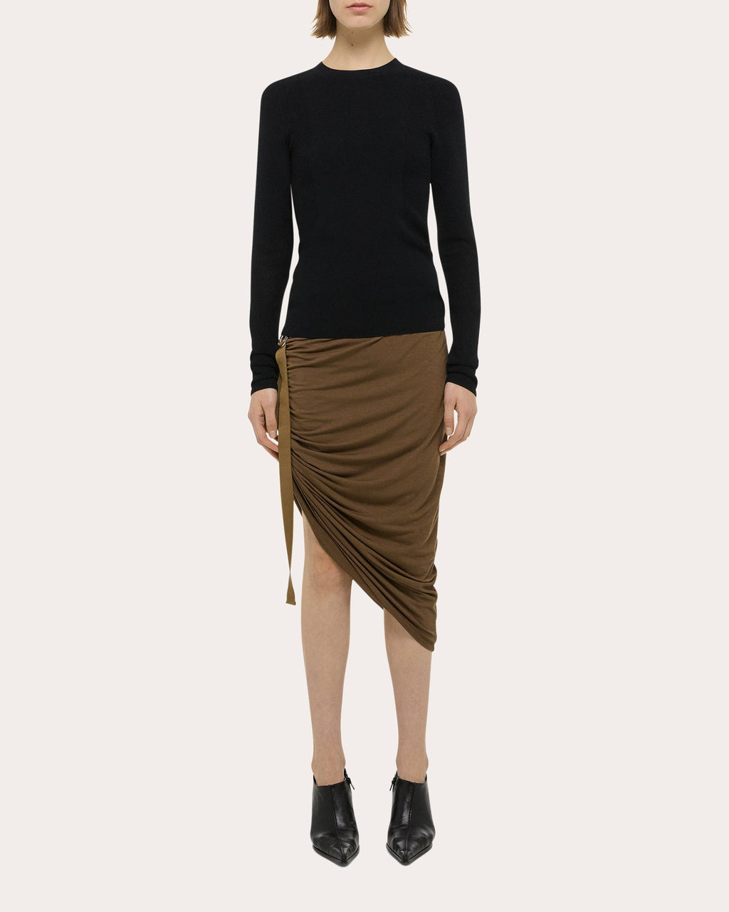 Mesh-Paneled Knit Top