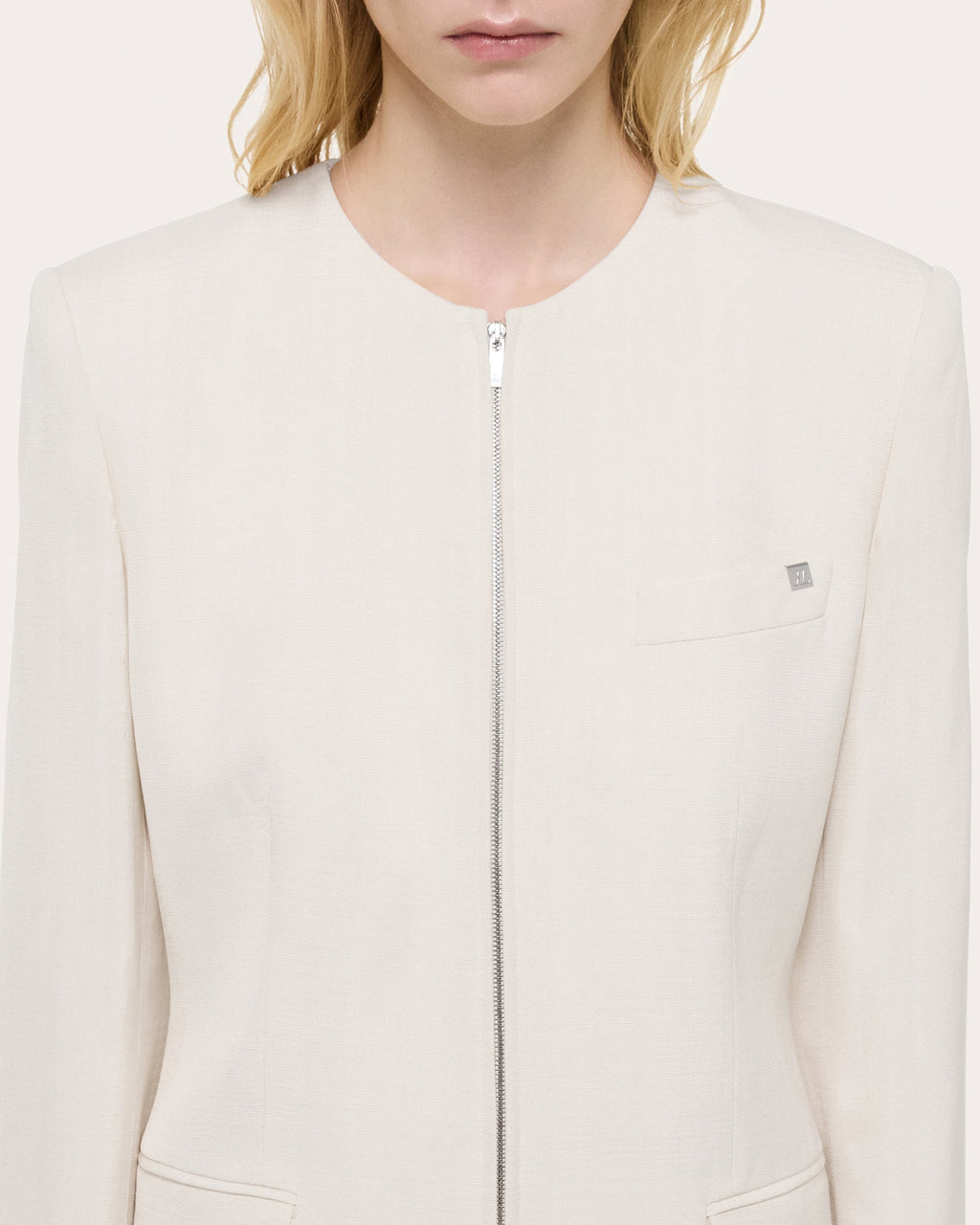 Textured Zip Front Mini Dress