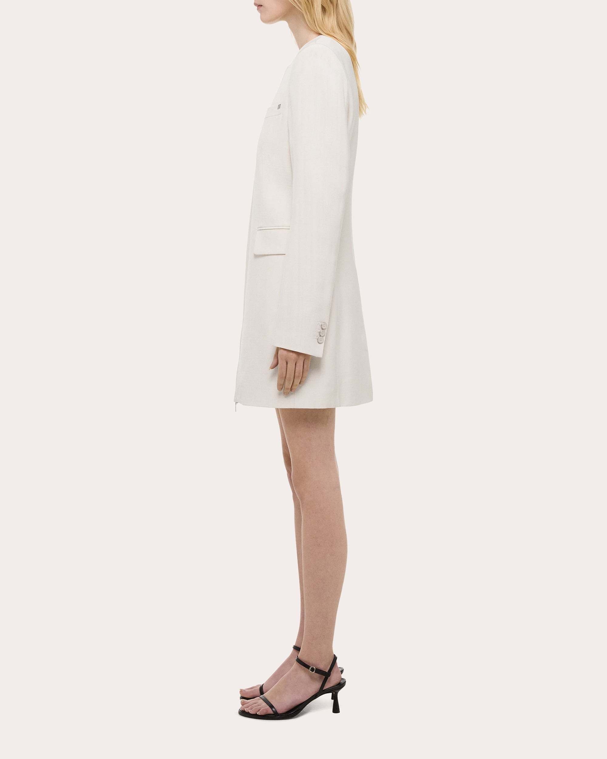 Textured Zip Front Mini Dress