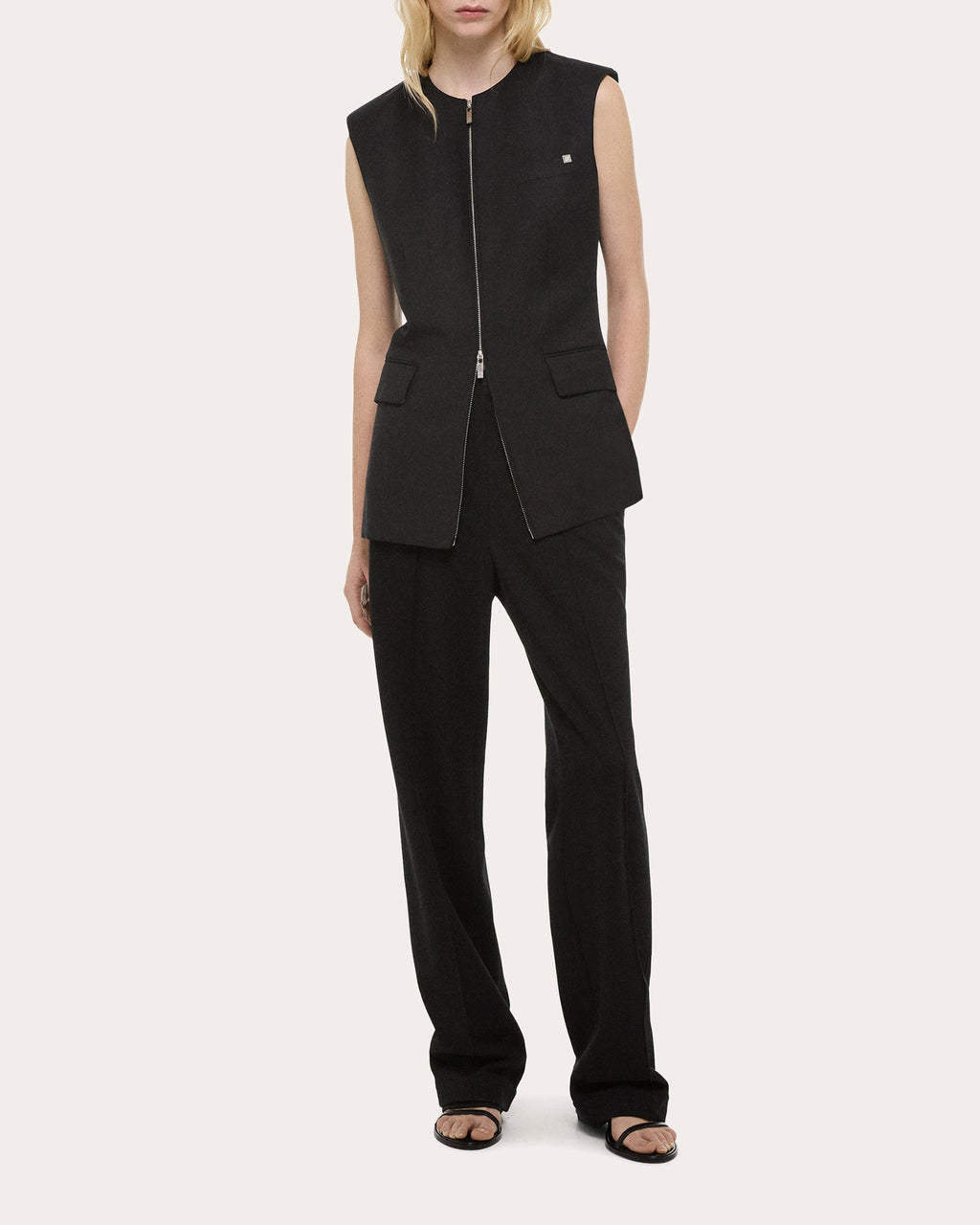 Zip Front Wool Vest