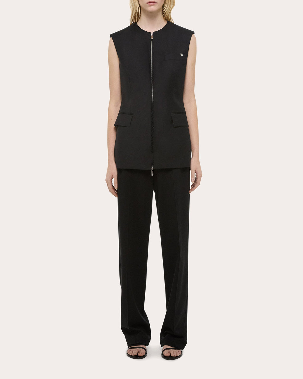 Zip Front Wool Vest